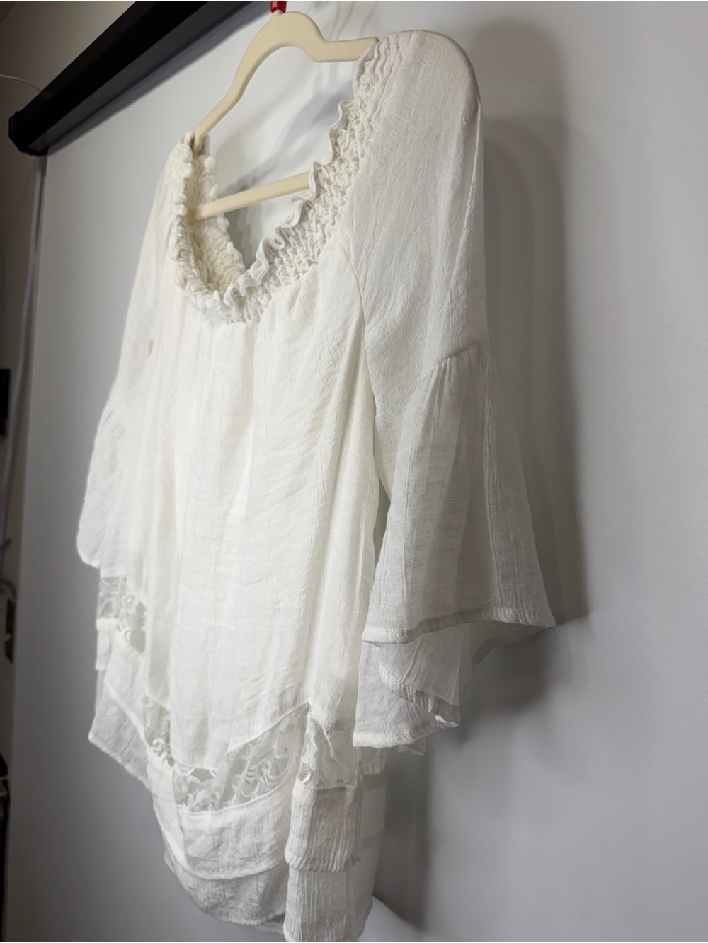 Thalia Sodi Boho White Lace-Trim Peasant Blouse - Picture 7 of 11